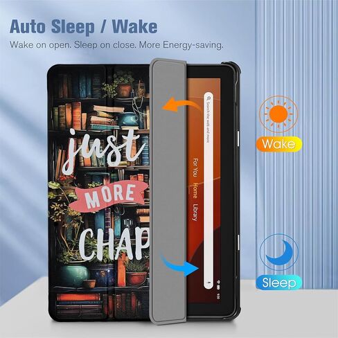 حافظة لجهاز Amazon Kindle Fire HD 10 Tablet (الجيل الثالث عشر، إصدار 2023)، غطاء خلفي ثلاثي الطي لعشاق الكتب مع تنبيه/غفو تلقائي، فصل واحد فقط in Kuwait