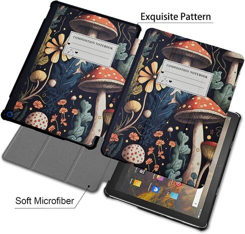 حافظة لجهاز Amazon Kindle Fire HD 10 Tablet (الجيل الثالث عشر، إصدار 2023)، غطاء خلفي ثلاثي الطي لعشاق الكتب مع تنبيه/غفو تلقائي، فصل واحد فقط in Kuwait