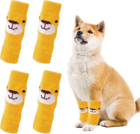 Zerodis 4pcs Pet Dog Elbow Protector, Elbow Support Wrap Pet Leg Warmers for Dogs Cats Knitted Dog Elbow Sleeve Leg Support Wrap Protectors M in Kuwait