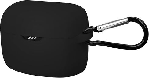 غطاء حافظة من السيليكون من Geekria متوافق مع سماعات الأذن اللاسلكية JBL Tune Buds True، وغطاء جلدي واقٍ لسماعات الأذن مع خطاف سلسلة مفاتيح، ويمكن الوصول إلى منفذ الشحن، ومصباح LED أمامي مرئي (أسود) in Saudi Arabia