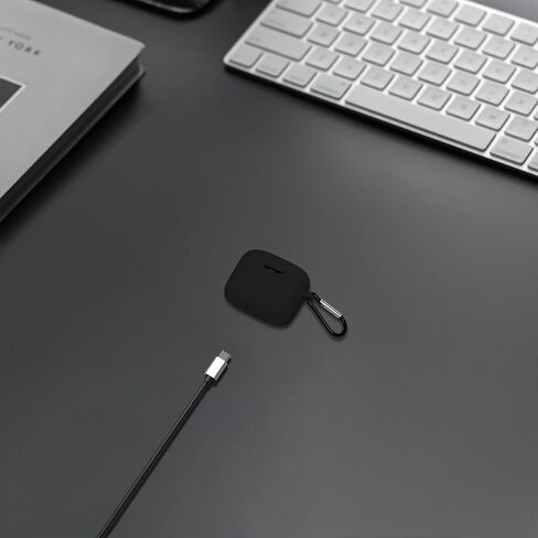 غطاء حافظة من السيليكون من Geekria متوافق مع سماعات الأذن اللاسلكية JBL Tune Buds True، وغطاء جلدي واقٍ لسماعات الأذن مع خطاف سلسلة مفاتيح، ويمكن الوصول إلى منفذ الشحن، ومصباح LED أمامي مرئي (أسود) in Saudi Arabia