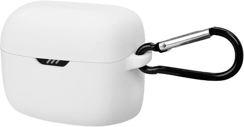 غطاء حافظة من السيليكون من Geekria متوافق مع سماعات الأذن اللاسلكية JBL Tune Buds True، وغطاء جلدي واقٍ لسماعات الأذن مع خطاف سلسلة مفاتيح، ويمكن الوصول إلى منفذ الشحن، ومصباح LED أمامي مرئي (أسود) in Saudi Arabia