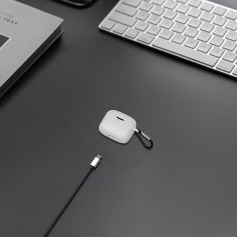 غطاء حافظة من السيليكون من Geekria متوافق مع سماعات الأذن اللاسلكية JBL Tune Buds True، وغطاء جلدي واقٍ لسماعات الأذن مع خطاف سلسلة مفاتيح، ويمكن الوصول إلى منفذ الشحن، ومصباح LED أمامي مرئي (أسود) in Saudi Arabia