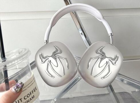 غطاء حماية لسماعات AirPods Max، مضاد للخدش، غطاء حماية فائق مع 4 قطع عنكبوت ديكور فضي وأسود لسماعات Apple AirPods Max in Saudi Arabia