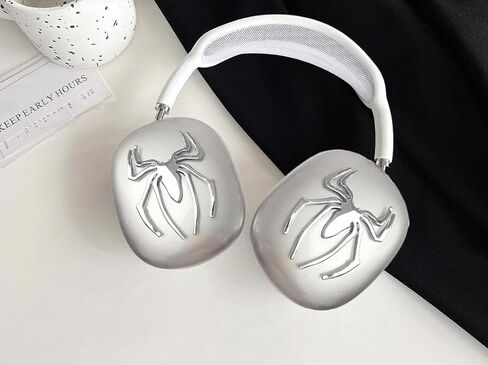 غطاء حماية لسماعات AirPods Max، مضاد للخدش، غطاء حماية فائق مع 4 قطع عنكبوت ديكور فضي وأسود لسماعات Apple AirPods Max in Saudi Arabia