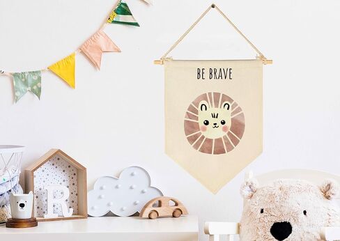 Animal Christian Nursery Decor-Bible Verse Art-Scripture Decor-Jungle Safari-Flag Gifts for Baby Boys Girls Kids-Banner Wall Sign Gifts for Nursery Baby Room Playroom Bedroom Front Door-be nuique in Saudi Arabia