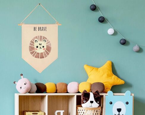 Animal Christian Nursery Decor-Bible Verse Art-Scripture Decor-Jungle Safari-Flag Gifts for Baby Boys Girls Kids-Banner Wall Sign Gifts for Nursery Baby Room Playroom Bedroom Front Door-be nuique in Saudi Arabia