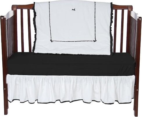 Baby Doll Bedding Unique 3Piece Crib Bedding Set, Black,1230c3-black in Saudi Arabia