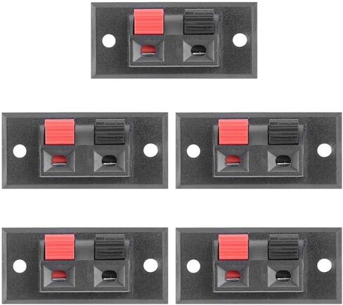 Leadigol 2 Way Spring Speaker Terminal Clip Push Release Connector,Connectors Electronic Block 2 Positions Load Audio Speaker Push-in Jack Speaker Terminals 5pcs in Saudi Arabia