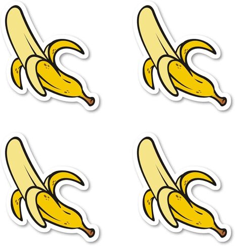 Banana Sticker Fruit Stickers - 3 Pack - Set of 2.5, 3 and 4 Inch Vinyl Laptop Stickers - for Laptop, Phone, Water Bottle, Car & More Decal (3 Pack) S214379-3Pack in Kuwait
