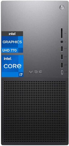 كمبيوتر مكتبي Dell XPS 8960، معالج Intel i7-13700 من الجيل الثالث، ذاكرة الوصول العشوائي DDR5 سعة 64 جيجابايت، SSD PCIe 4 تيرابايت، Intel UHD Graphics 770، USB-C، DisplayPort، Killer Wi-Fi، قارئ بطاقة SD، Windows 11، أسود in Kuwait