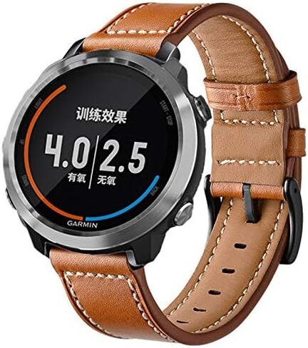 YEEJOK Vivoactive 5 Bands, 20mm Vivoactive 3 Watch Bands, Mesh Metal Watch Bands & Genuine Leather Strap Compatible for Garmin Venu Sq/Venu 2 Plus/Forerunner 645/245 in Kuwait