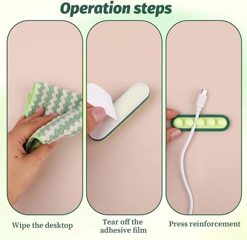 3Pcs Pea Cable Clips Silicone USB Cable Organizer Self-Adhesive Desk Cord Organizer Colorful Wire Shelf Clips Cute Cord Holders for Cables Home Office(3 Colors) in Saudi Arabia