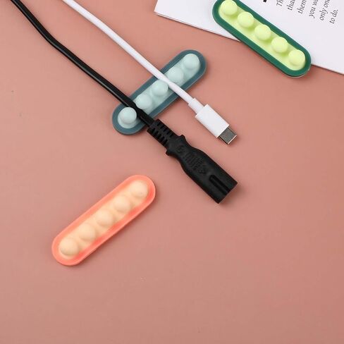 3Pcs Pea Cable Clips Silicone USB Cable Organizer Self-Adhesive Desk Cord Organizer Colorful Wire Shelf Clips Cute Cord Holders for Cables Home Office(3 Colors) in Saudi Arabia