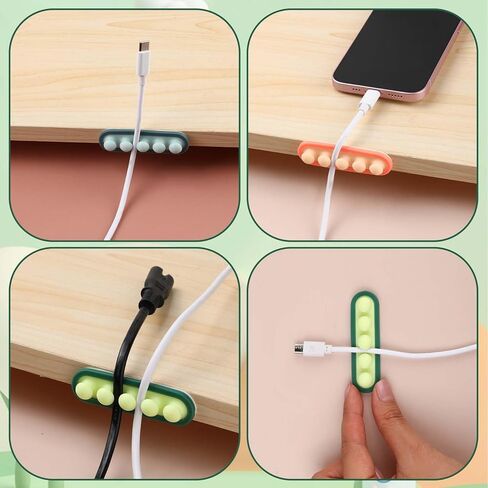 3Pcs Pea Cable Clips Silicone USB Cable Organizer Self-Adhesive Desk Cord Organizer Colorful Wire Shelf Clips Cute Cord Holders for Cables Home Office(3 Colors) in Saudi Arabia
