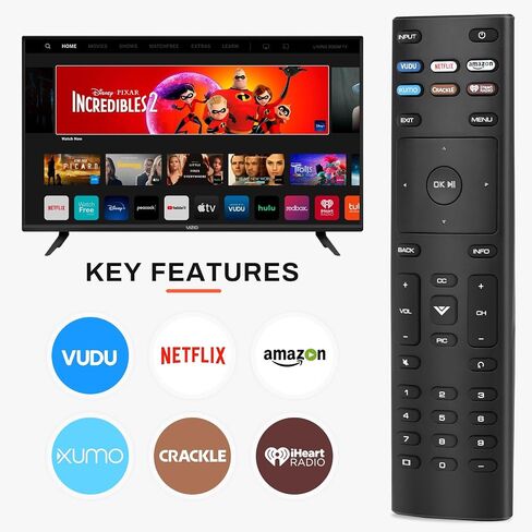 Remote (XRT140) with Vudu/Netflix/Prime/Disney/Hulu/Redbox Keys - Black in Saudi Arabia
