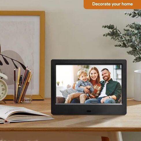 8 Inch Digital Picture Frame, Plug in USB or SD Digital Photo Frame, HD Display with Remote Control, Video and Music Support, Slideshow, Wall Mountable, for Seniors in Saudi Arabia
