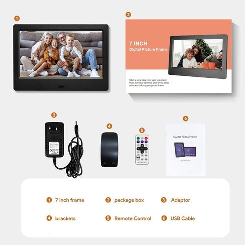 8 Inch Digital Picture Frame, Plug in USB or SD Digital Photo Frame, HD Display with Remote Control, Video and Music Support, Slideshow, Wall Mountable, for Seniors in Saudi Arabia