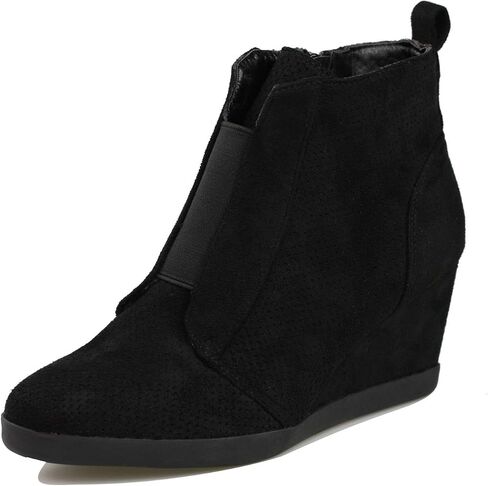 Women's Fashion Wedge Sneakers High Top Hidden Wedge Heel Platform Lace Up Shoes Ankle Bootie in Kuwait