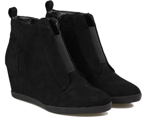 Women's Fashion Wedge Sneakers High Top Hidden Wedge Heel Platform Lace Up Shoes Ankle Bootie in Kuwait