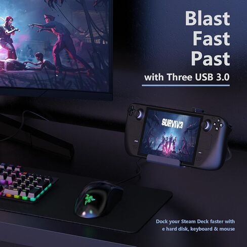 Tiergrade USB C Hub Multiport Adapter, 6 in 1 Hub with 4K HDMI, USB-A 3.0 * 3, Micro USB, Audio and Gigabit Ethernet for MacBook Pro Chromebook Pixel Steam Deck Docking Station in Kuwait