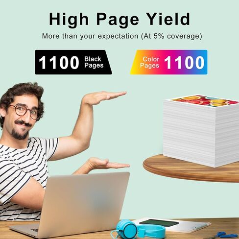 خراطيش حبر SAILNER 822 استبدال خرطوشة الحبر المعاد تصنيعها لحزمة التحرير والسرد لخراطيش الحبر Epson 822XL لحبر الطابعة Epson Workforce Pro WF-3820 WF-4833 WF-4820 WF-4834 WF-4830 822XL (6 عبوات) in Kuwait