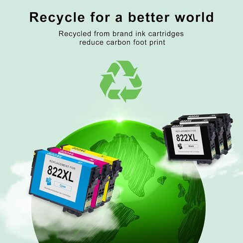 خراطيش حبر SAILNER 822 استبدال خرطوشة الحبر المعاد تصنيعها لحزمة التحرير والسرد لخراطيش الحبر Epson 822XL لحبر الطابعة Epson Workforce Pro WF-3820 WF-4833 WF-4820 WF-4834 WF-4830 822XL (6 عبوات) in Kuwait