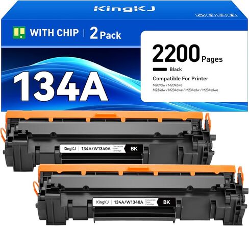 134A Toner Cartridge 2-Pack with Chip Compatible for HP134A W1340A 134X W1340X for HP Laserjet M209dw MFP M234dw M234sdn M234sdw Printer M209dwe M234dwe M234sdwe ink Laser All-In-One Copier Black M234 in Kuwait