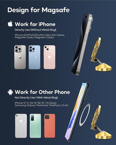[2024 High-End] for iPhone 16 MagSafe Car Mount Dashboard [360° Rotation All-Metal] Strongest Magnetic Phone Holder for Car, iPhone Car Holder Mount Fit for iPhone 16 15 14 13 12 Pro Max Plus Mini ﻿ in Saudi Arabia