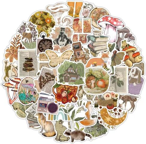 ملصقات عتيقة 50 قطعة من الملصقات الرجعية الجمالية للديكور المحمول، مجموعة ملصقات رائعة للوحة ماك بوك، السيارة على الجليد، الدراجة، الأمتعة، كوب الماء، ملصق للهاتف المحمول in Kuwait