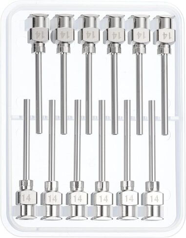 PATIKIL 8Ga x 1 Inch Stainless Steel Dispensing Needle Tips, 12Pcs Metal Glue Needle Tube Blunt Tips Luer Lock for Thick Glue Ink Lab, Silver in Kuwait