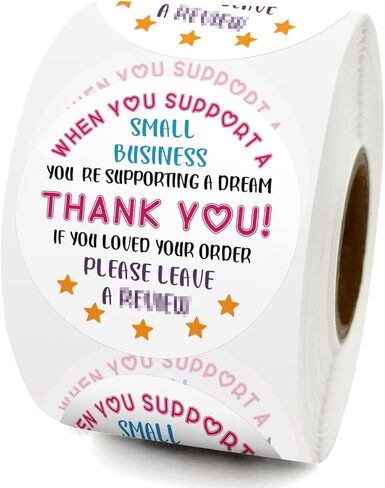 Thank You for Supporting My Small Business Cute Small Shop Stickers, Online Retailers Small Business Small Shop Thank You Stickers Gift Bags Packages Envelopes Labels, 500 Labels Per Roll in Kuwait