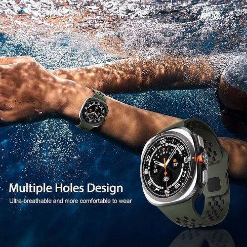TiMOVO Breathable Bands Compatible with Samsung Galaxy Watch 7 Ultra band 47mm, Soft Silicone Replacement Strap for Galaxy Watch Ultra bands,Black in Saudi Arabia