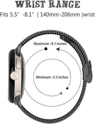 FitTurn أحزمة معدنية رفيعة لساعة Google Pixel 3 41 ملم/ساعة 2/بكسل للنساء والرجال، شبكات رفيعة من الفولاذ المقاوم للصدأ بحلقة شبكية بديلة لساعة Pixel 3 41 ملم/ساعة 2/بكسل متتبع اللياقة البدنية والصحة in Saudi Arabia
