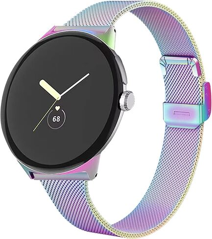 FitTurn أحزمة معدنية رفيعة لساعة Google Pixel 3 41 ملم/ساعة 2/بكسل للنساء والرجال، شبكات رفيعة من الفولاذ المقاوم للصدأ بحلقة شبكية بديلة لساعة Pixel 3 41 ملم/ساعة 2/بكسل متتبع اللياقة البدنية والصحة in Saudi Arabia