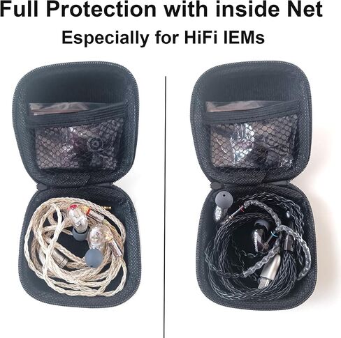 IEMs Earphone Case with Inside Net Soft Headphone Zipper Bag HiFi Cable Accessories Pouch for KZ ZS10 Pro ZSN ZST Protection Storage Portable Earbuds Carrying Box in Saudi Arabia
