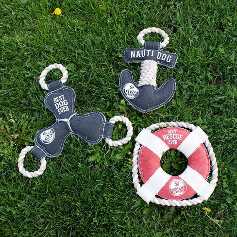 Pavilion Gift Company 67629 Pavilion-Best Ever-14 Inch Large Tug of War Rope Sturdy & Durable Canvas Dog Toy, Grey in Kuwait