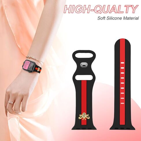 3 Pack Designer Sport Bands Compatible With Apple Watch Band 38mm 40mm 41mm 42mm 44mm 45mm 46mm 49mm Women Girls,Soft Silicone Sport Strap for iWatch Series 10 9 8 7 6 Ultra SE 5 4 3 2 1 in Saudi Arabia