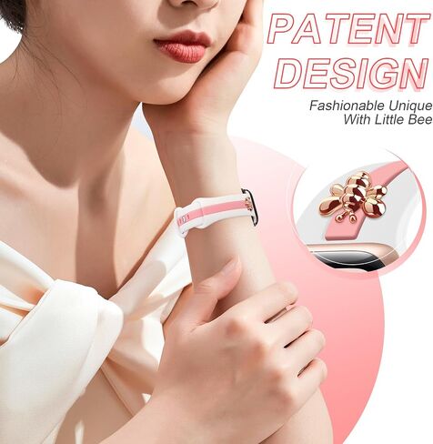 3 Pack Designer Sport Bands Compatible With Apple Watch Band 38mm 40mm 41mm 42mm 44mm 45mm 46mm 49mm Women Girls,Soft Silicone Sport Strap for iWatch Series 10 9 8 7 6 Ultra SE 5 4 3 2 1 in Saudi Arabia