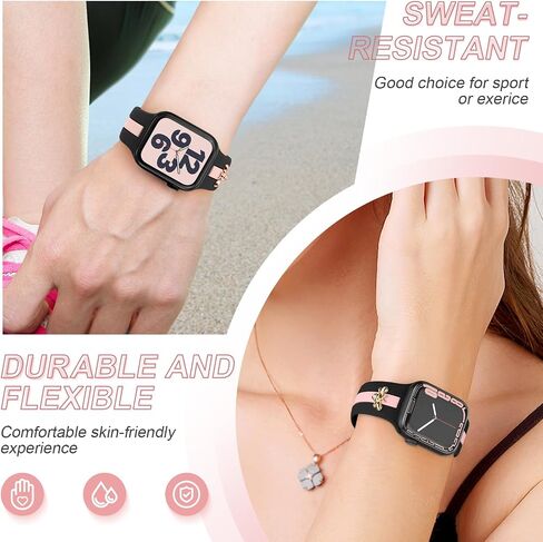 3 Pack Designer Sport Bands Compatible With Apple Watch Band 38mm 40mm 41mm 42mm 44mm 45mm 46mm 49mm Women Girls,Soft Silicone Sport Strap for iWatch Series 10 9 8 7 6 Ultra SE 5 4 3 2 1 in Saudi Arabia