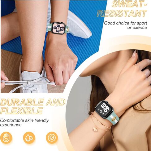 3 Pack Designer Sport Bands Compatible With Apple Watch Band 38mm 40mm 41mm 42mm 44mm 45mm 46mm 49mm Women Girls,Soft Silicone Sport Strap for iWatch Series 10 9 8 7 6 Ultra SE 5 4 3 2 1 in Saudi Arabia