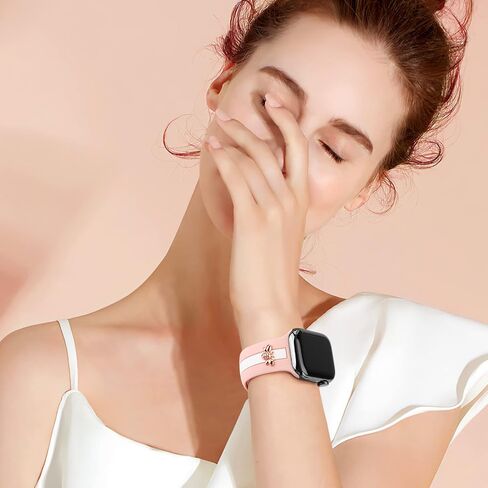 3 Pack Designer Sport Bands Compatible With Apple Watch Band 38mm 40mm 41mm 42mm 44mm 45mm 46mm 49mm Women Girls,Soft Silicone Sport Strap for iWatch Series 10 9 8 7 6 Ultra SE 5 4 3 2 1 in Saudi Arabia