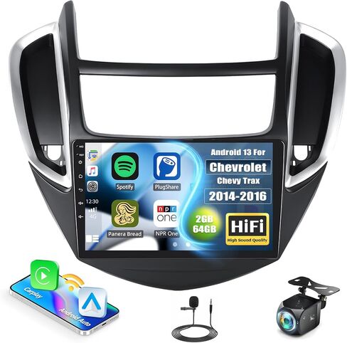 [2+64G] Android 13 Car Stereo for Chevrolet Chevy Trax 2014-2016 with Wireless Apple Carplay&Android Auto,9 Inch Touch Screen Car Radio with Mirror Link Bluetooth FM/RDS WiFi GPS SWC+ Backup Camera in Saudi Arabia