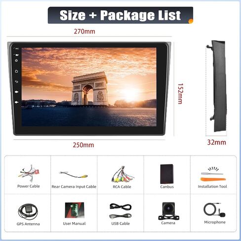راديو ستيريو للسيارة UNITOPSCI 2G+64G Android 13 لسيارة Mazda CX-9 2007-2015 ترقية CarPlay Android Auto 10.1 بوصة تعمل باللمس نظام تحديد المواقع GPS بلوتوث FM/RDS WiFi HiFi SWC + ميكروفون كاميرا احتياطية in Saudi Arabia