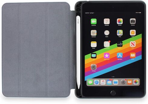 حافظة KHOMO iPad Mini 5 مع حامل قلم - غطاء مزدوج رمادي فحمي فائق النحافة مع ظهر مطاطي وميزة ذكية (النوم/الاستيقاظ) in Saudi Arabia