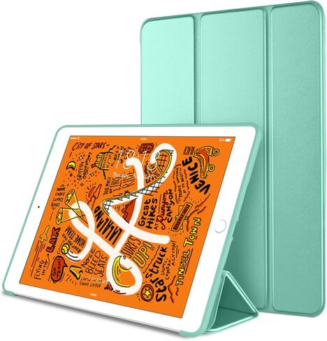 DTTO for iPad Mini 5th Generation 2019 Case, [Gentle Series] Smart Cover Trifold Stand Soft Back Cover for iPad Mini 5th Gen 2019/iPad Mini 4 2015 [Auto Sleep/Wake], Mint Green in Kuwait