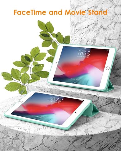 DTTO for iPad Mini 5th Generation 2019 Case, [Gentle Series] Smart Cover Trifold Stand Soft Back Cover for iPad Mini 5th Gen 2019/iPad Mini 4 2015 [Auto Sleep/Wake], Mint Green in Kuwait