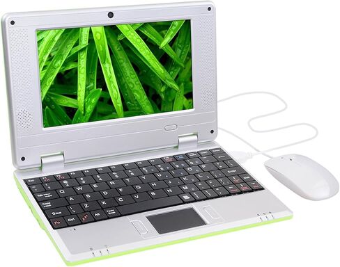 7 Inch Portable Mini Computer Laptop PC Netbook for Kids Android 12 Quad Core 32GB WiFi Built in Camera Netflix YouTube Flash Player (Green) in Kuwait