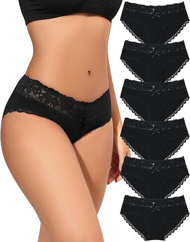 Aijolen Cotton Underwear for Women Breathable Lace Bikini Panties Women's Hipster Underpants S-XL in Saudi Arabia