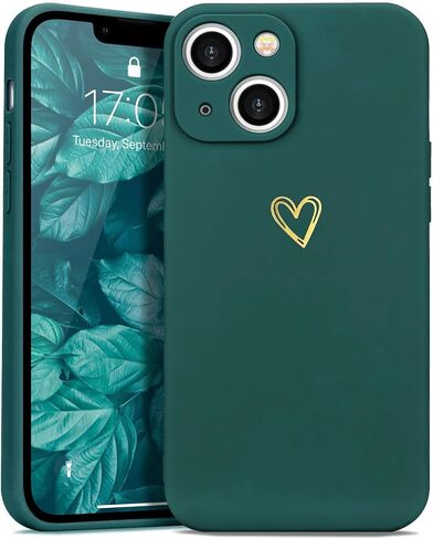 for iPhone 14 Case Cute Slim Shockproof Phone Case with Wireless Charging Support and Protection, Green in Saudi Arabia